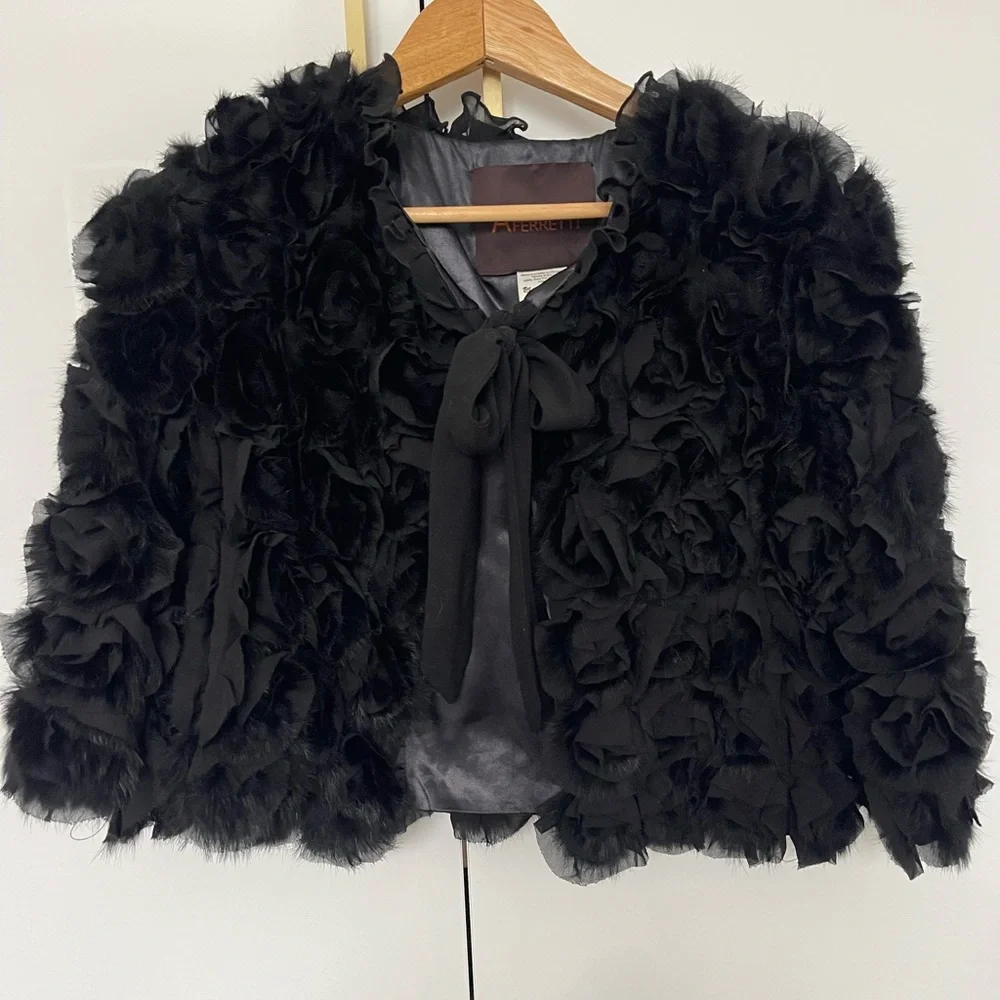 Anna Ferretti Fur & leather vintage bolero jacket - Picture 3 of 5